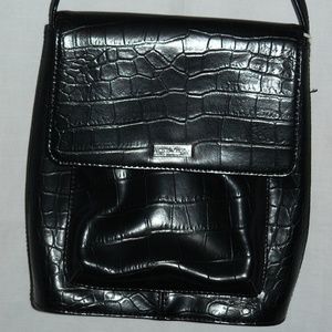 Nine West Bags - Nine West Black Faux Crocodile Cross-Body Purse Nine West Bags - Nine West Black Faux Crocodile Cross-Body Purse
